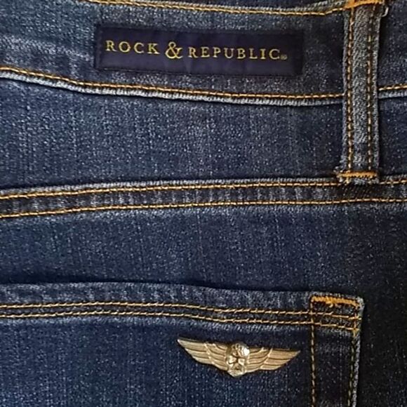 Womens ROCK & REPUBLIC Distressed Jeans Size 12 M - Picture 2 of 6